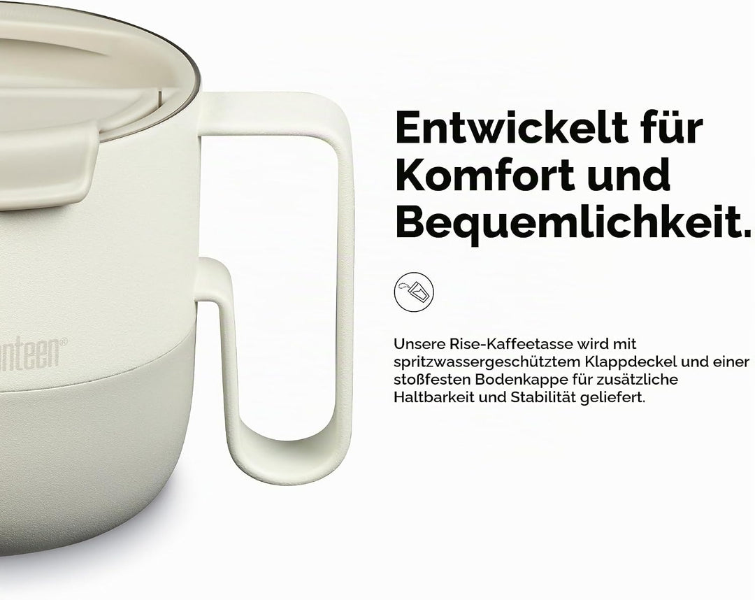 KleanKanteen RiseMug mit Flip Lid in der Farbe: Tofu, 414ml, aus Edelstahl hergestellt, spülmaschine