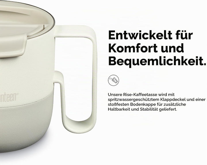 KleanKanteen RiseMug mit Flip Lid in der Farbe: Tofu, 414ml, aus Edelstahl hergestellt, spülmaschine