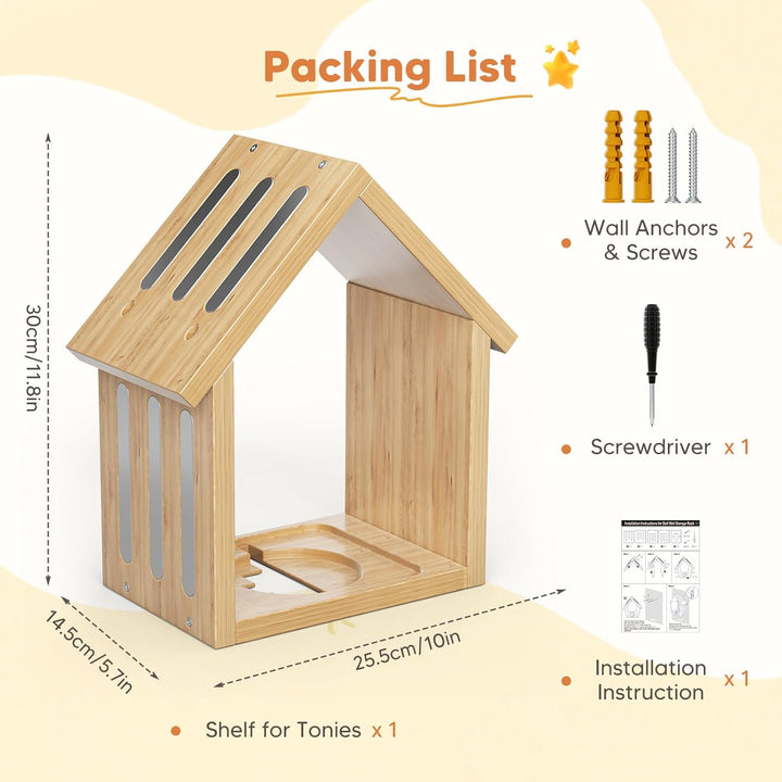 Regal für Tonie Regal, in Form eines Hauses, für 12-40 Figuren Schwebende Regale aus Holz für Wände,