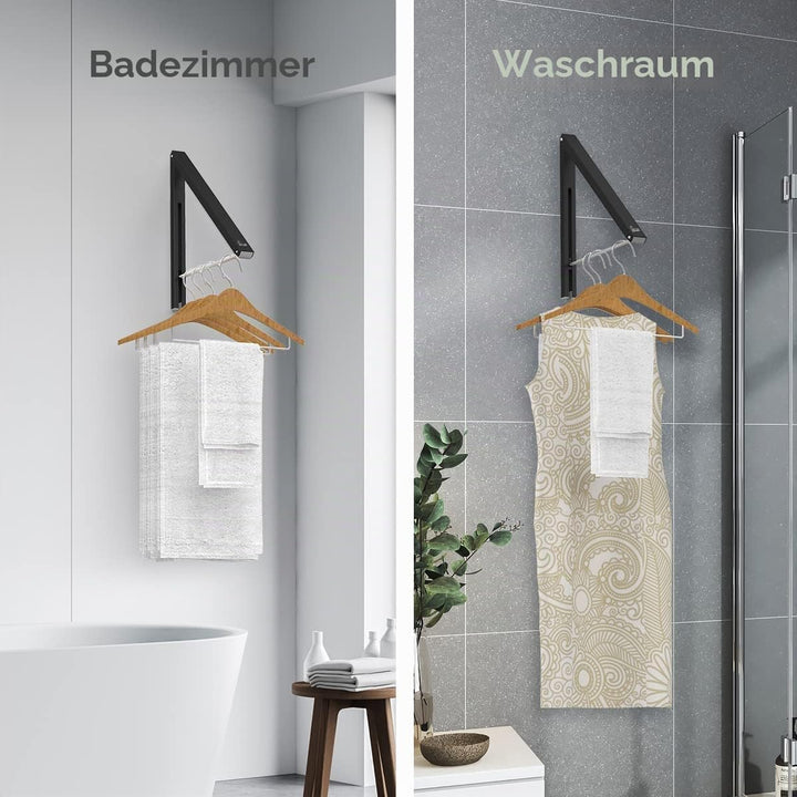 Kleiderbügel, faltbar, Wandhalterung, Aluminium, Aufbewahrung zu Hause, platzsparend, 2 Packungen 2
