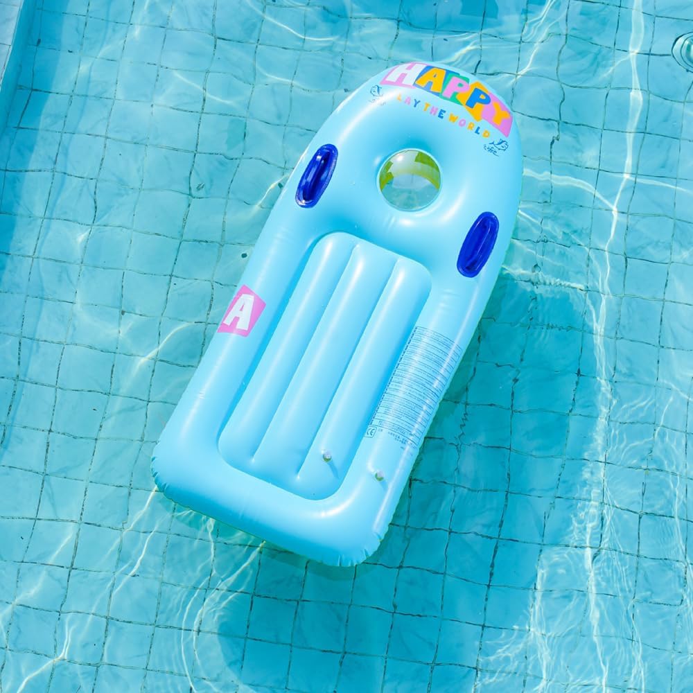 Inflatable Bodyboard Kids Boogie Board with Handles Portable Surfboard Pool Float Beach Surfing Swim