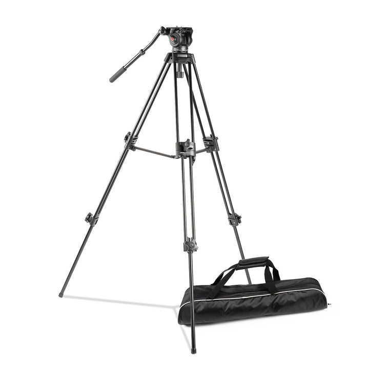 Walimex Pro EI-9901 Video-Pro-Stativ (max. Höhe 138 cm, Videoneiger, Mittelspinne, Belastbarkeit 6 k