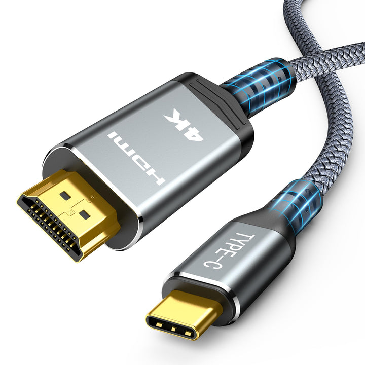 Highwings USB C auf HDMI Kabel 4K@60Hz 3Meter, USB C HDMI Kabel UHD Thunderbolt 3/4 Kompatibel für i