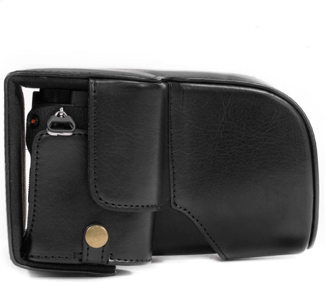 MegaGear MG1484 Sony Alpha A6500 (16-70, 18-135 mm) Ever Ready Leder Kamera-Case mit Trageriemen - S