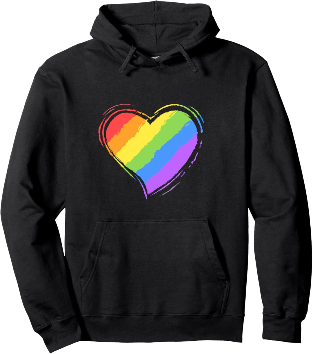Regenbogen Herz Pullover Hoodie