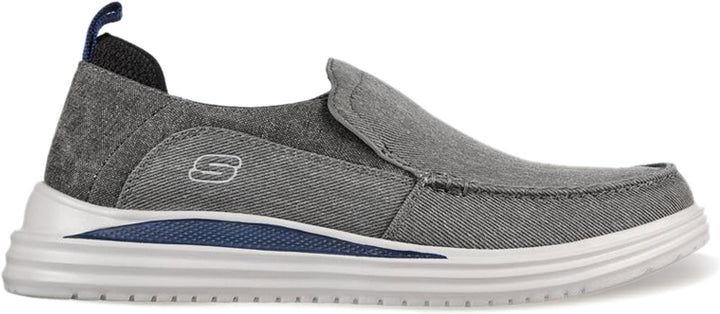 Skechers Herren Bewährt Ever Flacher Slipper 44 EU Charcoal Washed Canvas, 44 EU Charcoal Washed Can