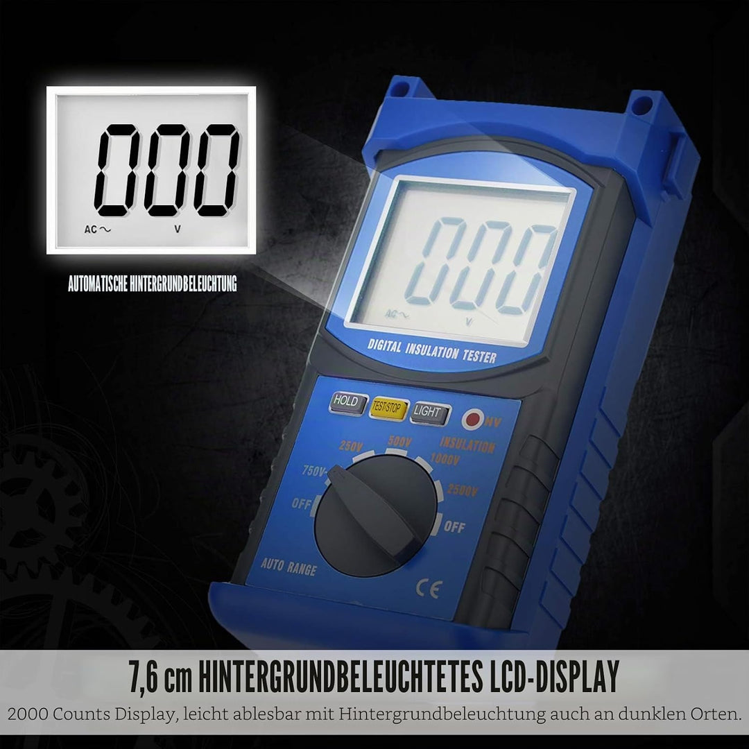 INFURIDER Digitaler Isolationswiderstandstester,YF-6688F Isolationsmessgerät mit Prüfspannung 2500V