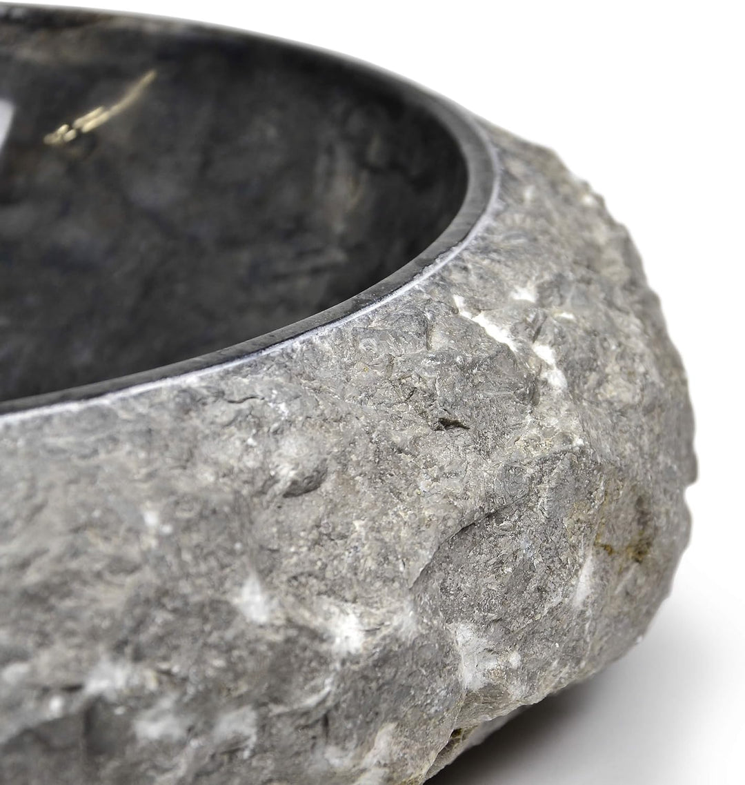 Divero Marmor Naturstein Aufsatz-Waschbecken Handwaschbecken Waschschale Stein poliert grob behauen