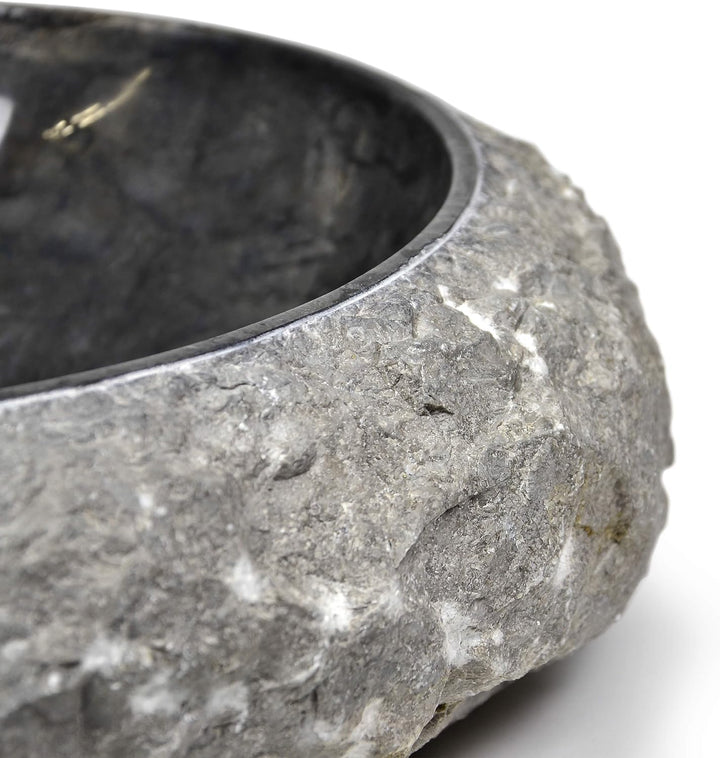 Divero Marmor Naturstein Aufsatz-Waschbecken Handwaschbecken Waschschale Stein poliert grob behauen