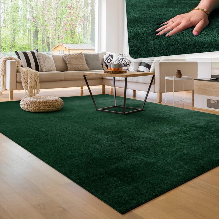 Paco Home Waschbarer Teppich Wohnzimmer Schlafzimmer Kurzflor rutschfest Flauschig Weich Moderne Ein