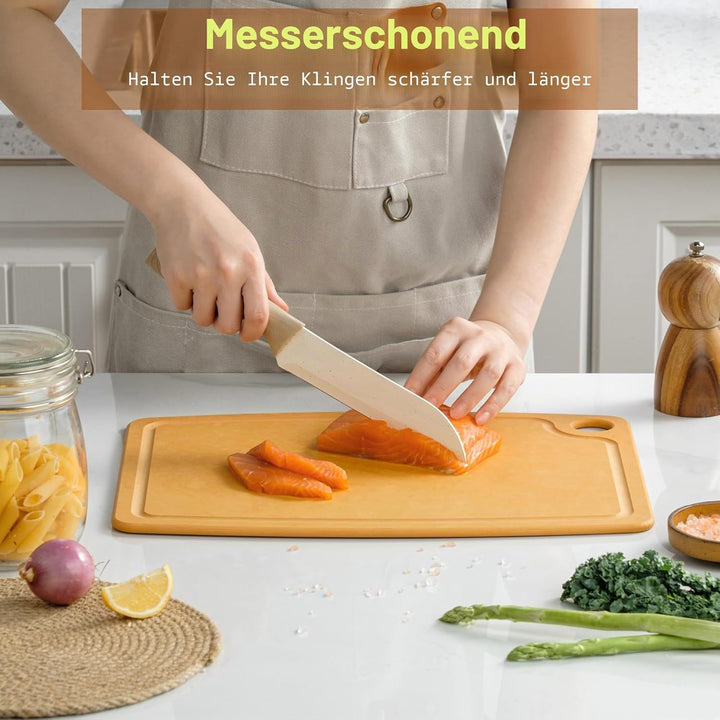 BESTCOOK Schneidebrett aus Holzfaser mit Saftrille, Spülmaschinenfest, Composite Schneidebrett fürdi