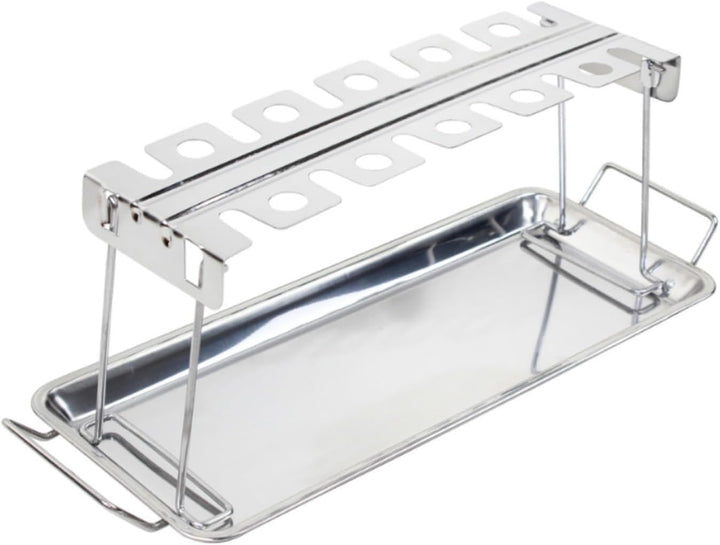 SANTOS Hähnchenschenkel Halter - Chicken Wings Rack - Edelstahl - 43 x5,8 x15,3 cm - vielseitig - Ge