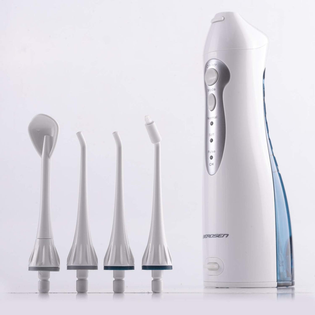 Tragbare Munddusche Berdsen ClearJet X3 Zahnpflege 4 Düsen 150 ml Wassertank Zahnreinigung Zahnpfleg