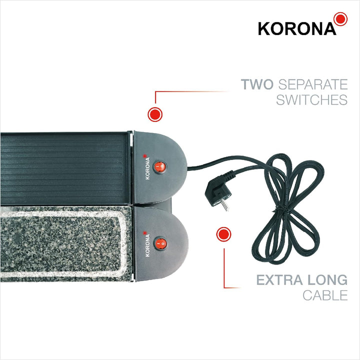 Korona 45071 Klappbares Raclette für 8 Personen | Mit 8 Pfännchen & Spateln | Naturstein- & Antihaft