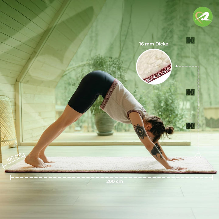 Yogamatte Akzent Maya, 16mm Florhöhe 100 x 200 cm, 100 x 200 cm