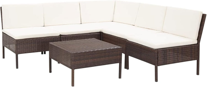 Festnight 6 Teilig Rattan Gartenmöbel Set Lounge Set balkonmobel klein Balkon balkonmobel Set Balkon