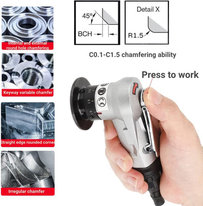 Mini-pneumatische Fasenmaschine, tragbare Metallschneidemaschine 45 ° -Lichtbogen-Trimmgerad pneumat