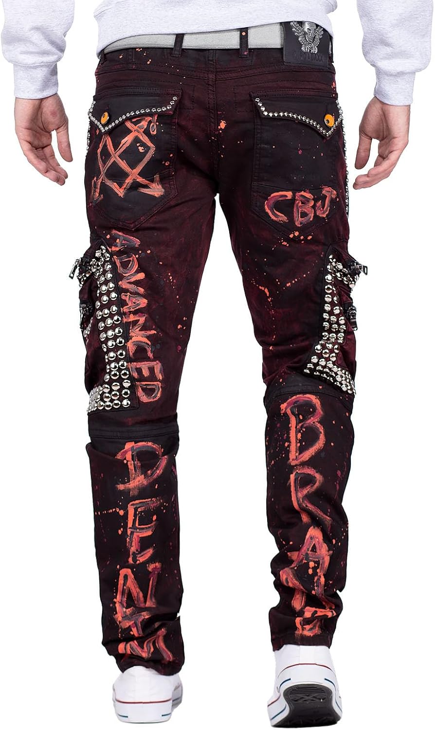 Cipo & Baxx Herren Jeans modernes extravagntes Design, Flexibler Regular-Fit, Stilvolle Details, Lan