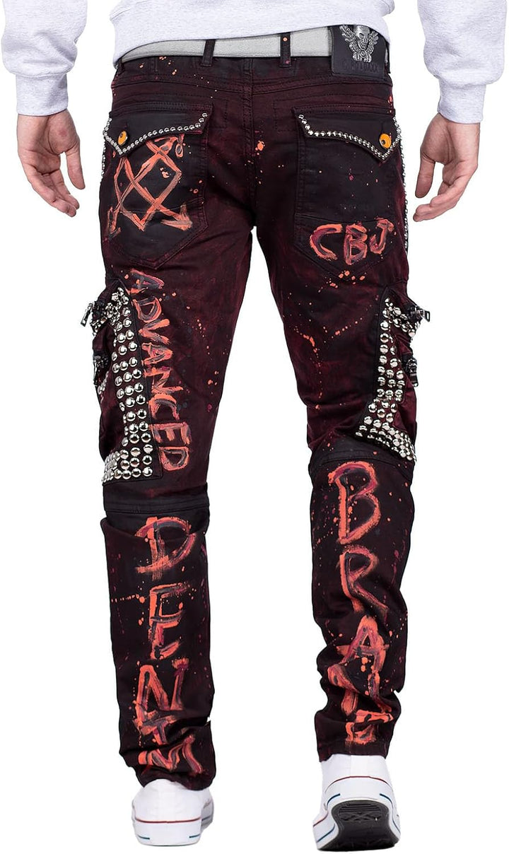 Cipo & Baxx Herren Jeans modernes extravagntes Design, Flexibler Regular-Fit, Stilvolle Details, Lan
