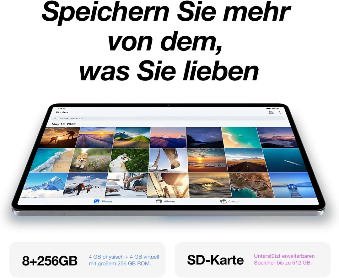 AGM Tablet 11 Zoll Android 14, 500 Nits Helles FHD+ Display (1920x1200), 8GB RAM (4+4) + 256GB ROM (