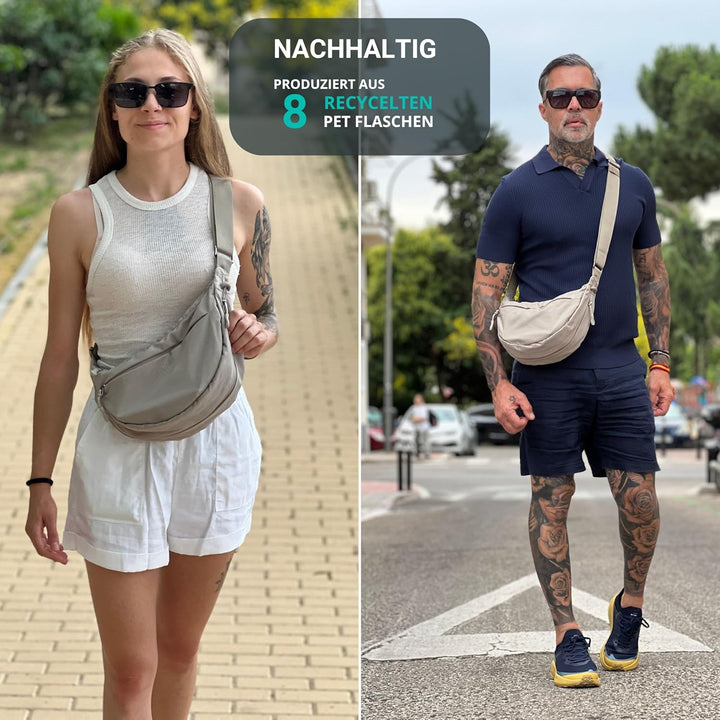 FUCHS & REBELL® Moon Bag BELA - Smart & Nachhaltig – Fahrrad Crossbody Tasche mit 3-Punkt-Gurt-Syste