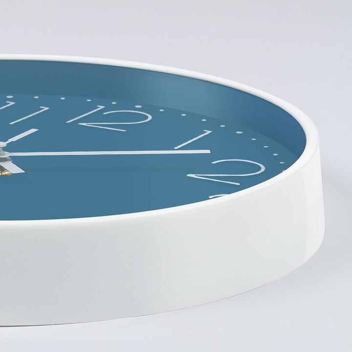 Lafocuse 3D Ziffern Lautlos Wanduhr Cerulean Blau, 30cm Modern Leicht Ablesbar Küchenuhr, Ohne Tickg