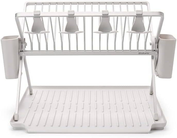 Brabantia Faltbares Gross Abtropfgestell, Metall Kunststoff, Light Grey L Light Grey, L Light Grey