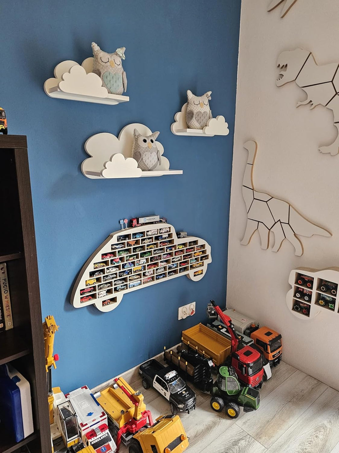 Wolkenregale für Kinderzimmer Set Fantasy EKSTRA – 3er Set Regale aus MDF – komplett weiss – Premium