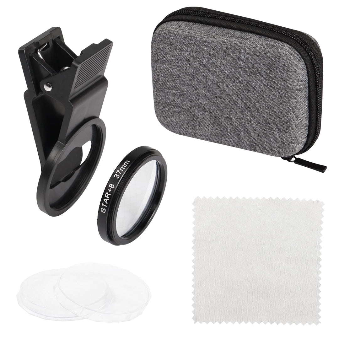 Telefon Kamera Objektiv Kit Sternfilter YACSEJAO 37 mm Sternfilter Optisches Glas 8 Punkte Starburst