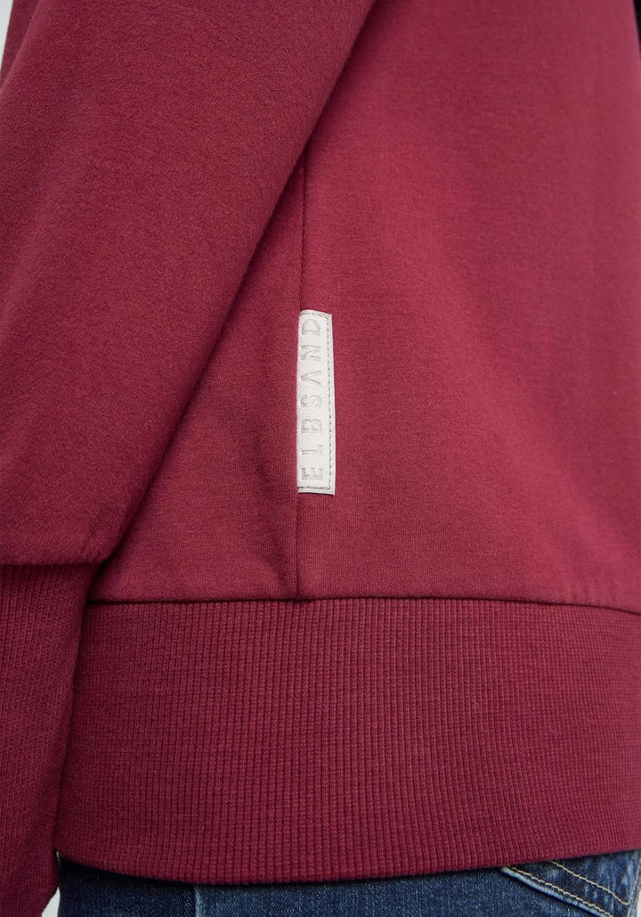 Elbsand Alvis Damen Sweatjacke mit hohem Kragen, Zip-Jacke, Reissverschluss, Regular Fit M Ruby, M R