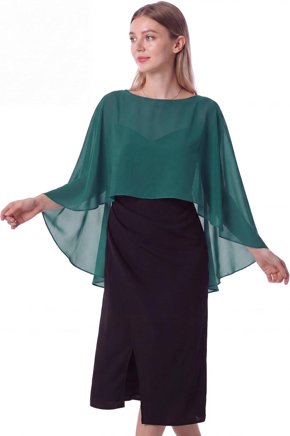 Damen Chiffon-umhang001 Pashmina-Schal Einheitsgrösse Blaugrün/Ein Hauch von Paradies (Trace of Para