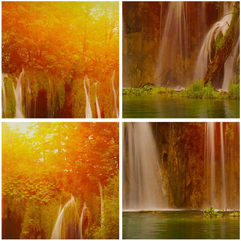 Bilder auf Leinwand 100x70cm Leinwandbild Kroatien nationalpark wasserfall Gross Wanddeko Bild Schla