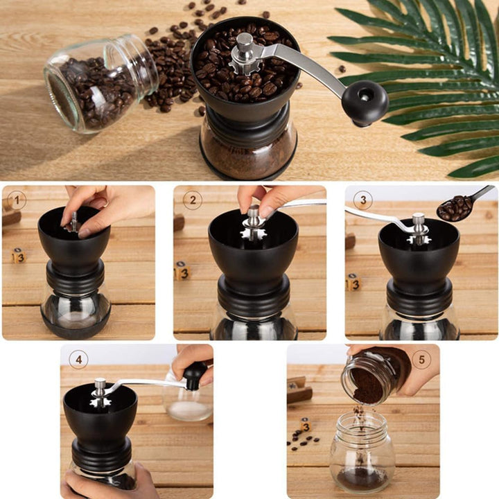 NatureMan Manuelle Kaffeemühle mit einstellbaren Einstellungen, tragbare, konische Fräsmühle für Hau