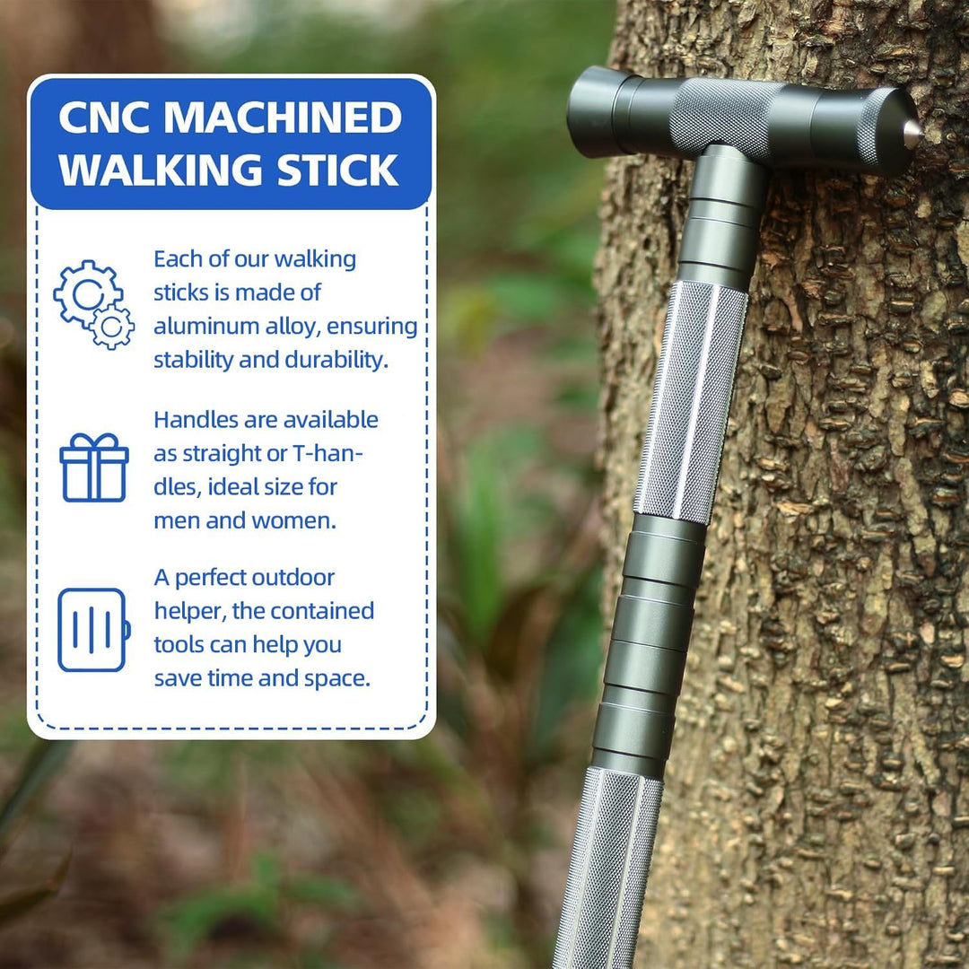aiGear Taktischestöcke/Wanderstöcke | CNC Bearbeitete Aluminium Taktische Cane | Taktischer Stock |