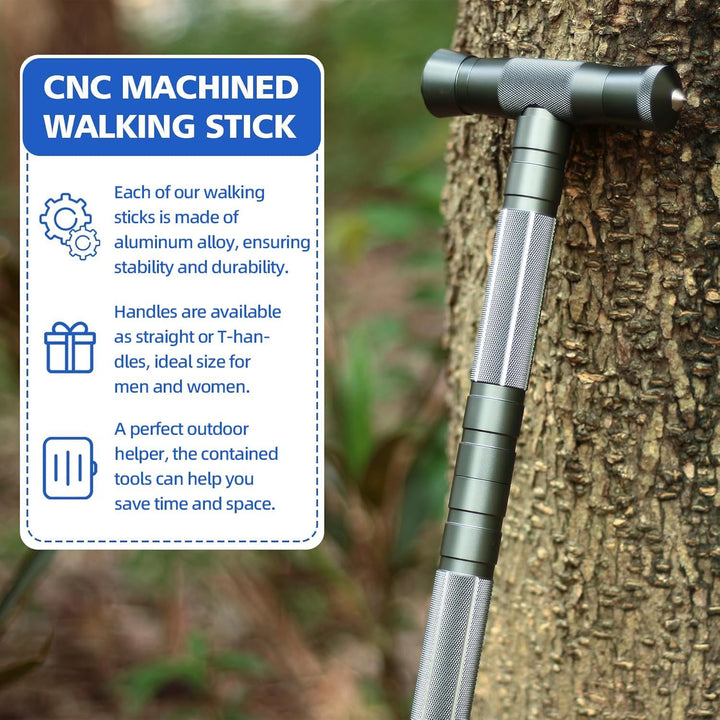 aiGear Taktischestöcke/Wanderstöcke | CNC Bearbeitete Aluminium Taktische Cane | Taktischer Stock |