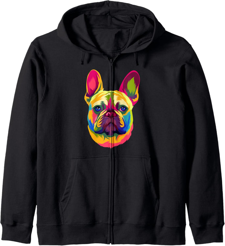 Pop Art French Bulldog Französische Bulldogge Frenchie Kapuzenjacke