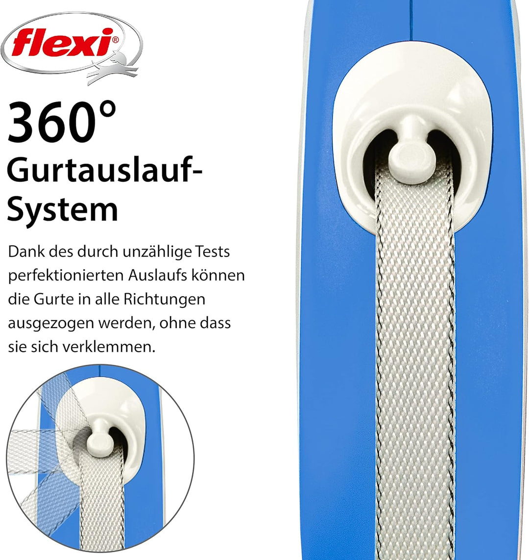 flexi® Comfort M Gurt 5 m blau, Roll-Leine für Hunde bis 25 kg Blau M: 5m (max. 25kg), Blau M: 5m (m