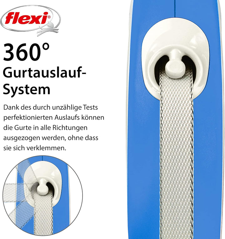 flexi® Comfort M Gurt 5 m blau, Roll-Leine für Hunde bis 25 kg Blau M: 5m (max. 25kg), Blau M: 5m (m