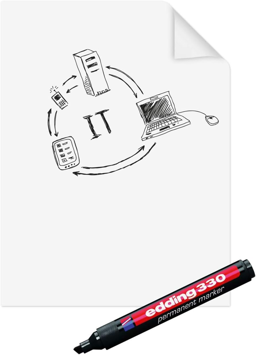 Legamaster Magic-Chart Paperchart Folie - statisch selbsthaftend - weiss - 80x60cm - abwischbar und