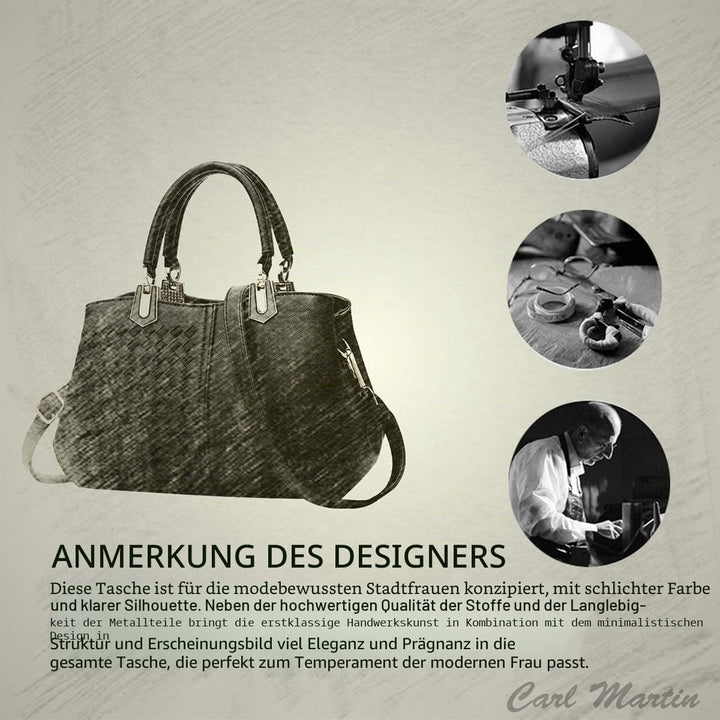 NICOLE&amp;DORIS Frau Dame Handtaschen Schultertasche Taschen Shopper Umhängetasche PU Schwarz A, Schwar