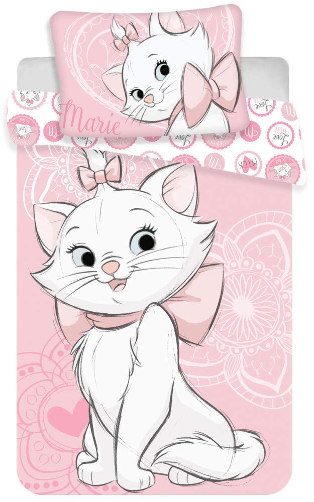 Disney KinderBettwäsche Set Marie Aristocats Hell Rosa 140x200 cm