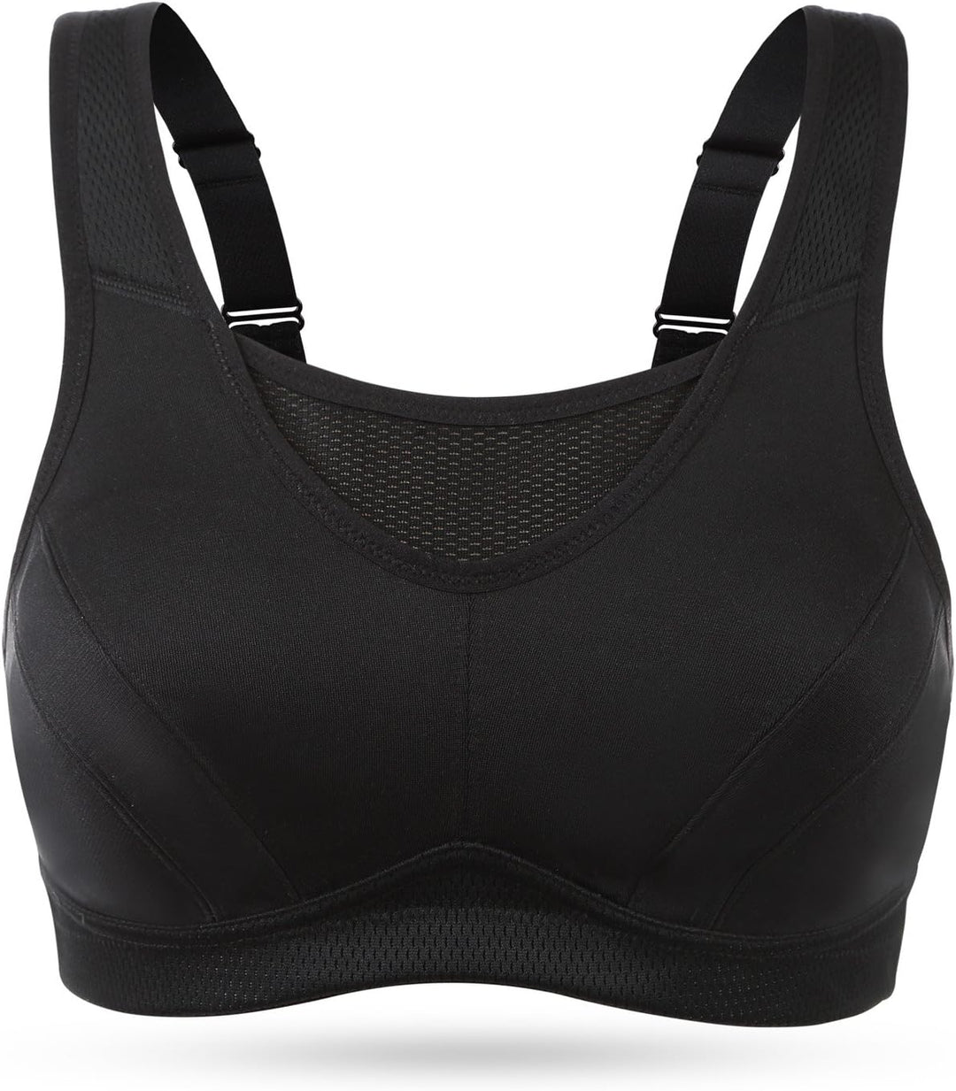 Wingslove Damen Sport BH ohne Bügel Nicht Gepolstert High Impact Bustier Halt Joggen BH 75C Schwarz,