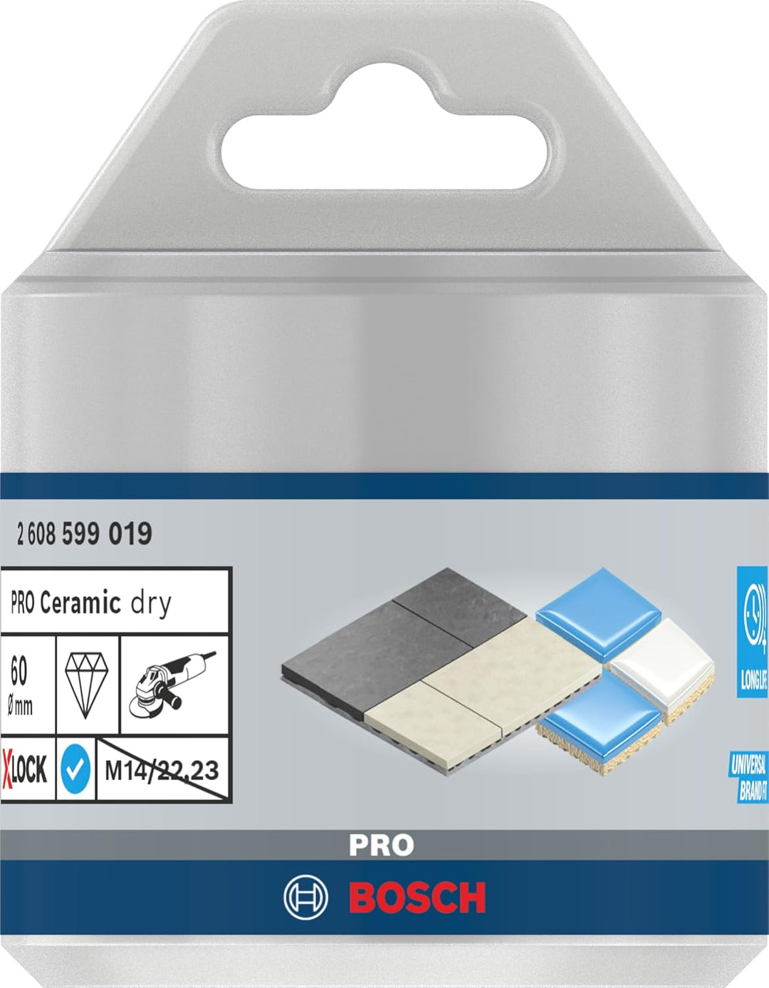 Bosch 1x PRO Multi Material Diamanttrockenbohrkronen für X-Lock und kleine Winkelschleifer (für Flie