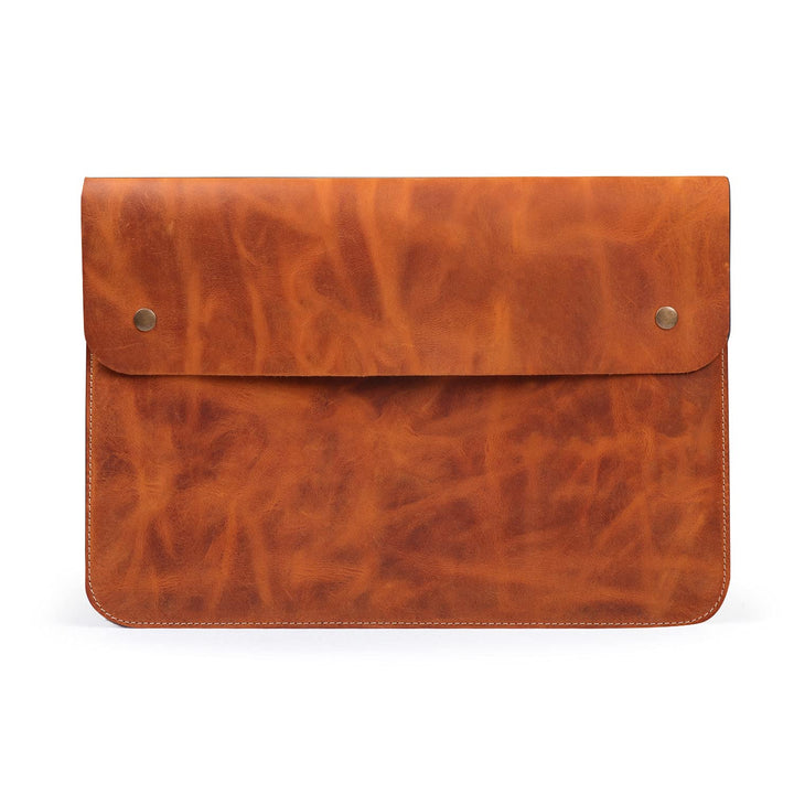 MegaGear Genuine Leather MacBook Bag for 15 & 16 Inch - Camel Camel 15-16 inches, Camel 15-16 inches