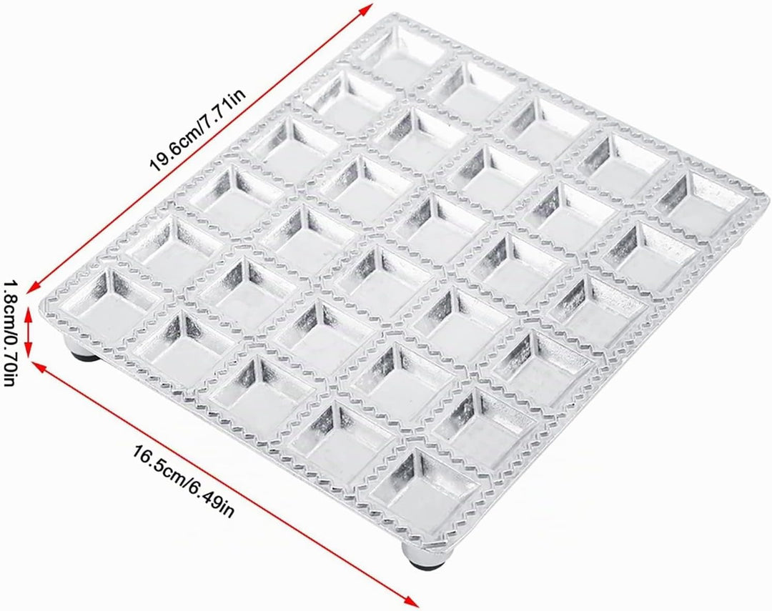 Ravioli Form aus Aluminiumlegierung 19,6×16,5 cm 30 Löcher Knödel Gebäckform Hersteller Ravioli Auss