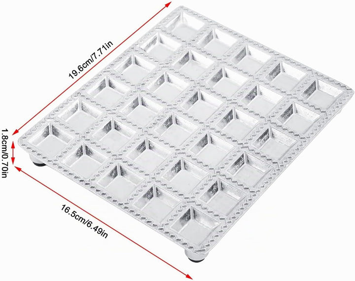 Ravioli Form aus Aluminiumlegierung 19,6×16,5 cm 30 Löcher Knödel Gebäckform Hersteller Ravioli Auss