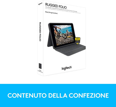 Logitech Rugged Folio für iPad (7., 8. und 9. Generation) – Schutzcase mit Smart Connector und strap