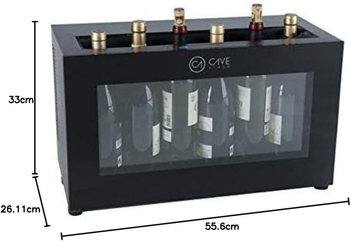 Cavevinum cv-7 Präsentationsständer für Rotweine Stange, Edelstahl, Schwarz, 55 x 26 x