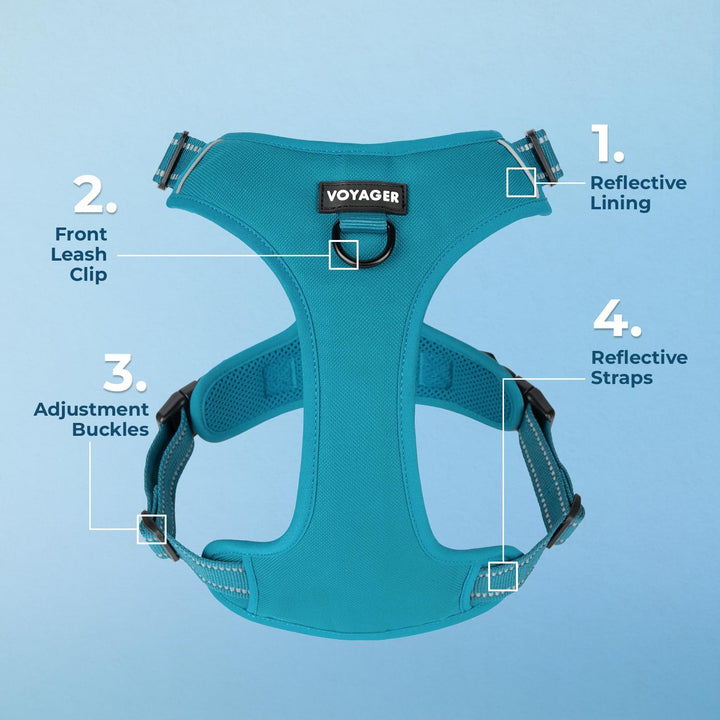 Voyager Von Best Pet Supplies – verstellbares Hundegeschirr mit 3M reflektierender Technologie, kein