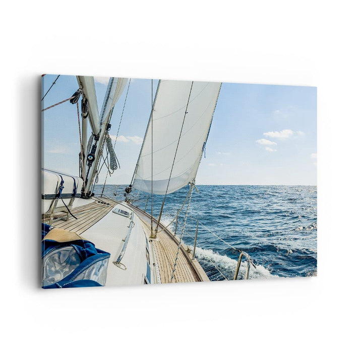 ARTTOR Bilder auf Leinwand 100x70cm Leinwandbild Meer Kreuzfahrt Segel Gross Wanddeko Bild Schlafzim